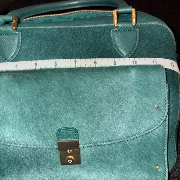 Tory Burch Priscilla Pony Hair Crossbody/Satchel Bag in Teal - Picture 10 of 16